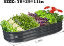 Raised Garden Bed Galvanized Planter Box Outdoor, Rot-Resistant Metal Garden Bed Planter for Vegetables Flower Herb (6.5ft, Grey) by GreenHaven Gardens