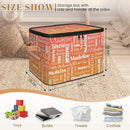 Custom Storage Basket with Name, Personalized Storage Bins with Zipper Lid, Foldable Fabric Storage Box Large capacity with Handle Orange by TinyTreasures Baby Boutique