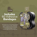 BioSwiss Bandages, Assorted Size Camoflauge Print Self Adhesive Bandage, Latex Free Sterile Wound Care, First Aid Kit Supplies for Kids and Adults, 60 Count by TinyTreasures Baby Boutique