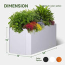Steel Planter Box-36"x15"x15"-Large Rectangular Planter-Outdoor Indoor-White Matel Planter Box Heavy Duty Commercial Residential for Patio Porch Deck Home Backyard by GreenHaven Gardens