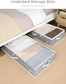 StorageWorks Extra Large Under Bed Storage Containers with Handles and Label Holder, 2 Pack Ultra-thick Fabric Underbed Bins, Closet Organizer for Clothes, Blankets, Sweater