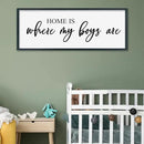 SRSZHIYUE Home Is Where My Boys Are Sign 32"×12" New Mothers Day Gifts ideas Wall Art for kids Playroom Mom Quote Bedroom Large Wood Framed Wall Hanging Decor (Black) by CozyNest Decor