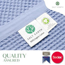 Salt Earth GOTS Certified 100% Organic Cotton Throw Blanket, 108" X 90" Waffle Blankets & Throws for Bed, Throw Blanket for Couch, Modern & Cozy Blanket, All Season Comfy & Soft Blanket(Powder Blue) by TinyTreasures Baby Boutique