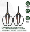 Garden Flower Bonsai Scissors,Walnut Wide Handles Pruning Gardening Scissors Floral Shears for Gardening,Succulent Harvest, and Precision Plant Trimming Care by GreenHaven Gardens
