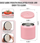 26oz Soup Thermo for Hot Food Kids with Buckle Lid Insulated Vacuum Food Jar Wide Mouth Leakproof Stainless Steel Lunch Container (Pink) by TinyTreasures Baby Boutique