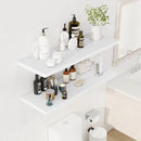40" Floating Shelves for Wall, 12" Deep Slim White Floating Shelves, Wall-Mounted Shelves for Bedroom, Living Room, Kitchen, Bathroom - Set of 2 by CozyNest Decor