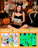 72 Pcs Halloween Mini Resin Animals Figures Kit - Luminous Tiny Resin Figurines Accessories, Glow in The Dark Miniature Ghost Figurines for Halloween Party, Micro Landscape, Tabletop Decor by CozyNest Decor