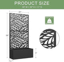 Casaphoria Metal Raised Garden Bed with Trellis, 59"x30"x12" Planter Box for Climbing Plants, Vegetables & Vines, Features Drainage Holes and Privacy Screen (Black-Spring)