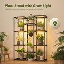 Plant Stand With Grow Lights Plant Stand Indoor Plant Shelf Metal Plant Rack Plant Holder Flower Pot Stand for Multiple Plants for Living Room Patio Balcony Garden Porch Black by GreenHaven Gardens