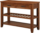 Solid Wood Console Table Entryway Table with Storage Drawers and Shelves Sofa Tables (42" Brown)