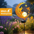 YJFWAL Garden Solar Dog Lights Pathway Stake Lights Glass Globe with Moon Dog Decor, Gifts for Mom Grandma Friends, Outdoor Decor Light Waterproof for Walkway, Yard, Patio or Garden (Warm White) by CozyNest Decor