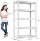 Raybee 72''H Garage Shelving Heavy Duty Storage Shelves Load 2010LBS Adjustable 5 Tier Heavy Duty Shelving White Garage Sheves Pantry Shelf for Kitchen Closet 72''H*31.7''W*16.3''D, 2Pack by GreenHaven Gardens