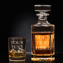 Gifts Inscribed Custom Text Whiskey Decanter & Glasses Set of 2 – Engraved Glass Cups Drinking Glasses Set of 2 – Personalized Whiskey Glasses Drinking Set – Customized Whisky Glassware Gift for Him by CozyNest Decor