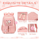Kids Backpack for Girls School Bags for Middle School Students Book Bag for Elementary Primary Kawaii Ita Backpack, Pink and Beige by TinyTreasures Baby Boutique