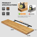 Fun Memories Floating Shelves for Wall, 36"x9.3" Rustic Solid Elm Wood Shelves, Heavy-Duty Wall Mounted Shelf with Invisible Brackets, Set of 2 for Living Room, Bedroom, Kitchen, Natural Finish by CozyNest Decor