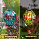 DREAMSOUL Cardinal Large Solar Hot Air Balloon Lantern with Flame, Glass Hanging Solar Lanterns Outdoor Waterproof for Garden Yard Patio Decor by GreenHaven Gardens