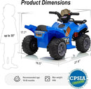 Kids ATV 4 Wheeler, 6V Ride-On Toy for Toddlers 1-3 Boys & Girls with Music, Forward & Reverse - Blue by TinyTreasures Baby Boutique