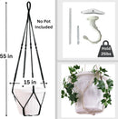 2 Pack Giant XXL 55 Inches Macrame Planter Hanger Large for 15 inch Pot + Swag Hook | Extra Large Hanging Planter for Indoor Plants | No Pot/Plant Included (XXL Black) by GreenHaven Gardens