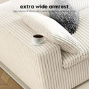 118" Cloud Couch Modular Sectional Sofa for Living Room,Modern Sofa with Deep Seat，L-Shape Boneless Couch with Ottoman,Comfy Upholstered Corduroy Couches for Apartment, Studio, Office,Bedroom，White by CozyNest Decor