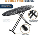 Ironing Board 43x13, Compact Iron Board Full Size with Heavy Duty Iron Rest, Thick Padded Cover, Adjustable Height, Sturdy Lightweight Steel Legs, Black by CozyNest Decor