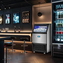 Commercial Ice Maker Machine 550LBS/24H with 185LBS Large Ice Storage Bin, 162Pcs Clear Ice Cubes in 11Mins, Stainless Steel Under Counter Industrial Ice Machine for Bar, Restaurant Business by CozyNest Decor