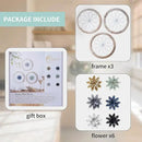 Paquesta 3 Piece Round Farmhouse Wall Decor with 6 Piece Interchangeable Flowers 12'' Medallion Wood & Metal Rustic Wall Art for Living Room Bedroom Kitchen Bathroom Dining Room Home Decorations by CozyNest Decor