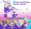 Girls Roller Skates for Kids Beginners 4 Size Adjustable Roller Skates, Light UP 8 Wheels for Girls Roller Skate Fun Illuminating Roller Skate for Kids Boys patines para niñas by TinyTreasures Baby Boutique