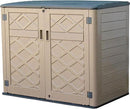Large Horizontal Storage Sheds,38 cu.ft Resin Garden Shed Weather Resistance,Outdoor Storage Box Lockable for Patio,Backyard,Garden,Home(Brown) by GreenHaven Gardens