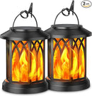 KOOPER Hanging Solar Lights Lantern Outdoor, Flickering Flames Solar Outdoor Lights, Solar Lanterns Outdoor Waterproof with Bigger Solar Panel, Auto ON/Off Solar Lantern for Yard Garden Decor, 2 Pack by GreenHaven Gardens