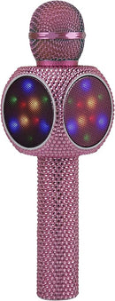 Sing-Along Bling Bluetooth Karaoke Microphone and Bluetooth Stereo Speaker All-in-One (Pink Bling) by TinyTreasures Baby Boutique