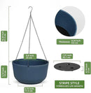 Dexceder 9.8 Inch Self Watering Hanging Planters Indoor Outdoor, Thickened Hanging Basket Flower Plant Pot (2 Pack, Deep Blue) by CozyNest Decor