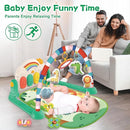 Baby Gyms Play Mats, Tummy Time Mat Toys, Infant Play Mat and Activity Gym, Baby Play Piano Gym Mat, Play Mats for Babies Newborns and Toddlers, Baby Activity Mat Toys 0-3-6-12 Months (Green) by TinyTreasures Baby Boutique