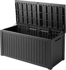 180 Gallon Double-Wall Resin Deck Box - Lockable Waterproof Outdoor Storage Box, 1000lbs Capacity & Doubles as Seating for Patio Furniture, Garden Tools, Pool Accessoriess (Black) by CozyNest Decor