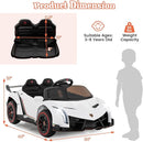 Costzon Ride on Car, Lamborghini Licensed 12V Battery Powered 4WD Sports Car with Remote Control, 3 Speeds, Hydraulic Doors, LED Lights, Towing Wheel, Horn, Music, Electric Vehicle for Kids Aged 3-8 by TinyTreasures Baby Boutique