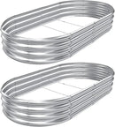 2pack 8×4×1ft Raised Garden Bed，Outdoor Galvanized Planter Boxes, Oval Large Metal Raised Garden Beds for Vegetables by GreenHaven Gardens