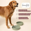 The Slowdown Bowl Silicone Slow Feeder for Dogs & Puppies, Slow Eating, Modern Lick Mat Design, Reduces Gulping, Fits 2.5 Cups 9.5” Across x 1.5” Tall, Mealtime Challenge, Large-Blush by CozyNest Decor