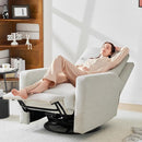 Power Swivel Recliner Chair – Nursery Glider Rocker with USB & Type-C, High Back Reclining Chair for Breastfeeding & Baby Room, Linen Fabric, Beige Grey by TinyTreasures Baby Boutique