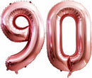 GOER Number 90 Balloons for 90th Birthday Party Decorations,42 Inch Jumbo Foil Helium Balloons for 90th Anniversary (Rose Gold) by TinyTreasures Baby Boutique