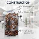 ENLOY 4-Piece Stainless Steel Airtight Food Storage Canister Set with Clear Lid, Containers Sets for Kitchen Counter for Sugar, Flour, Tea, Candy, Cookie, Spice, 28/32/38/65 oz by CozyNest Decor