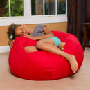 Posh Creations Bean Bag Chair Round EPS Filled Seat for Toddlers and Kids, Comfy Chair for Children, Large 38 Inch, Nylon - Solid Red by TinyTreasures Baby Boutique