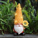 Solar Gnome Garden Decor Outdoor Statue - Gnome Sunflower LED Waterproof Sculptures Lights, Gnome Pond/Yard Statues Outside Decoration, Home, Lawn, Patio, Resin Animal Ornament, Women/Gardening Gift by CozyNest Decor