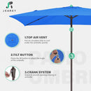 JEAREY 6.5x10 ft Rectangular Patio Umbrellas Outdoor Market Umbrella with Push Button Tilt and Crank, Rectangle Table Umbrella 6 Sturdy Ribs UV Protection for Pool Garden Backyard Deck, Royal Blue by GreenHaven Gardens