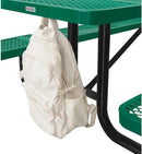 Global Industrial 8’L Rectangular Picnic Table, Expanded Metal, Green Thermoplastic Coating, Attached Benches, 1-1/2” Umbrella Pole Hole, Outdoor-Rated, 1000 lb Capacity, 96” x 30” Tabletop by GreenHaven Gardens