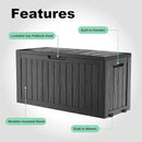 75 Gallon Resin Deck Box, Lockable Outdoor Storage Box for Patio Cushions Storage Furniture,Garden Tools, Pool Supplies, Weatherproof and UV Resistant（Black） by GreenHaven Gardens