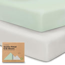 KeaBabies 2-Pack Organic Crib Sheets for Boys, Girls - 52x28 Fitted Crib Mattress Sheet Neutral, Breathable Jersey Cotton Cover for Baby Bed, Toddler Mattress, Soft & Cute Prints (Sage) by TinyTreasures Baby Boutique