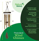 Nature’s Melody Premiere Grande Tunes Wind Chimes – Outdoor Windchime with 6 Tubes Tuned to E Pentatonic Scale, Rustproof Aluminum, Beech Wood & S Hook Hanger for Sympathy, Memorial Gift or Zen Garden by CozyNest Decor