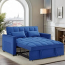 3 in 1 Sleeper Sofa Beds, Futon Sofa Bed for Living Room with Side Pocket, Sleepers Couch with Pullout Bed, Convertible Love Seat Sleepers Couch for Living Room, Bedroom, Small Space, Blue by CozyNest Decor