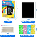 ZMLM Scratch Art Crafts Boys Gifts, 60 Rainbow Scratch Paper Art Gifts for 3 4 5 6 7 8 9 10 Years Old Girls and Boys Kids, Arts and Crafts for Kids 4-6 Birthday Toys and Games Activities Gift (Blue) by TinyTreasures Baby Boutique