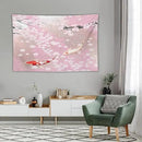 Houselerax Japanese Koi Fish Tapestry, Cherry Blossoms Asian Oriental Pink Flower Branch Koi Fish Carp Tapestries Wall Hanging for Bedroom Living Room Office Decor 60"x40" by CozyNest Decor