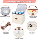 Breastmilk Cooler Bag with Ice Pack - Breast Milk Cooler Travel Bag Fits 6 Bottles Up to 11 Oz Insulated Baby Bottle Cooler Bag Breastmilk Storage Bag Cooler Perfect for Nursing Mom Daycare, Beige by TinyTreasures Baby Boutique